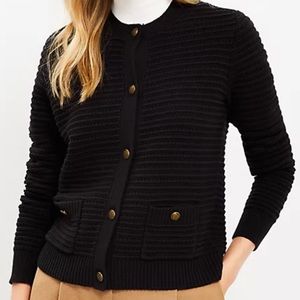 Black Tweed pocket sweater jacket